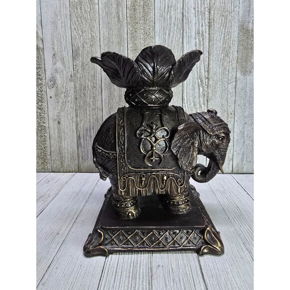 Vintage Bombay Resin Elephant Candle Holder Stand 8" Tall Item# 036 9HK1 Jungle - Picture 3 of 9